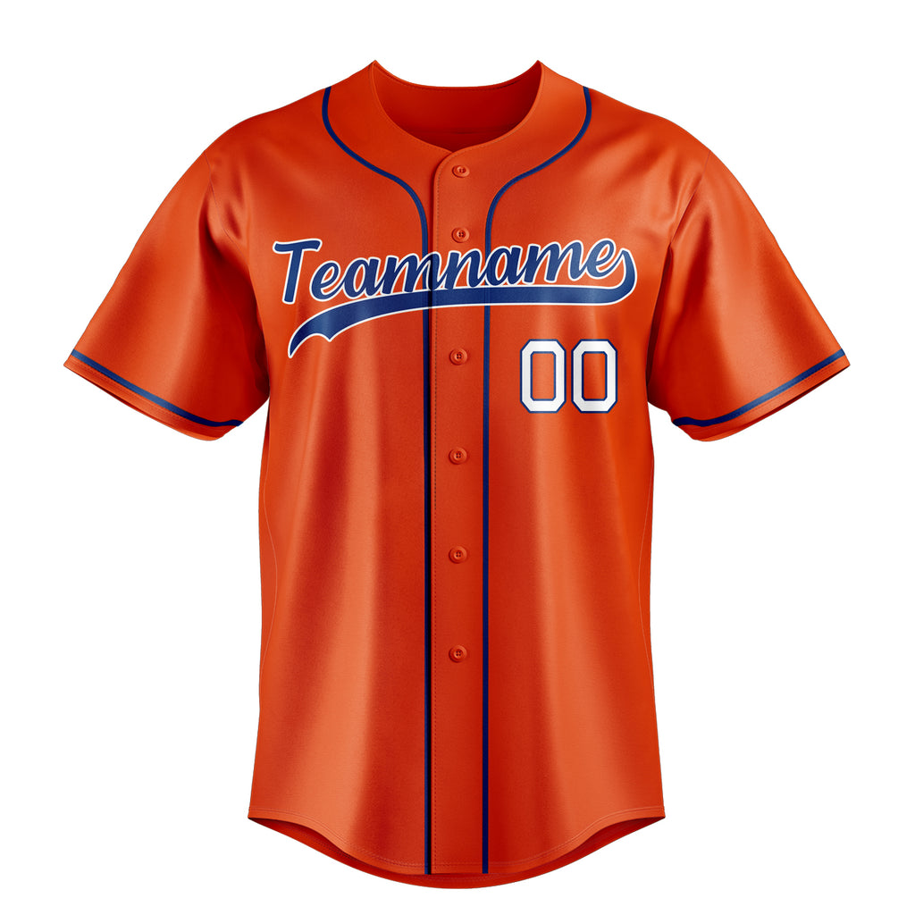 Personalized Orange & Royal Color Fan Baseball Jersey