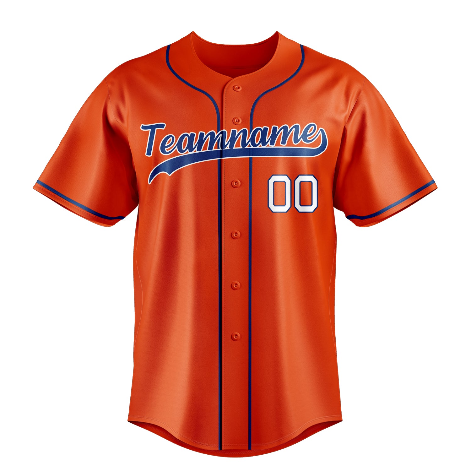 Personalized Orange & Royal Color Fan Baseball Jersey