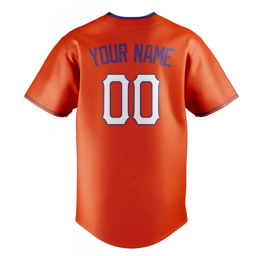 Personalized Orange & White Color Fan Baseball Jersey