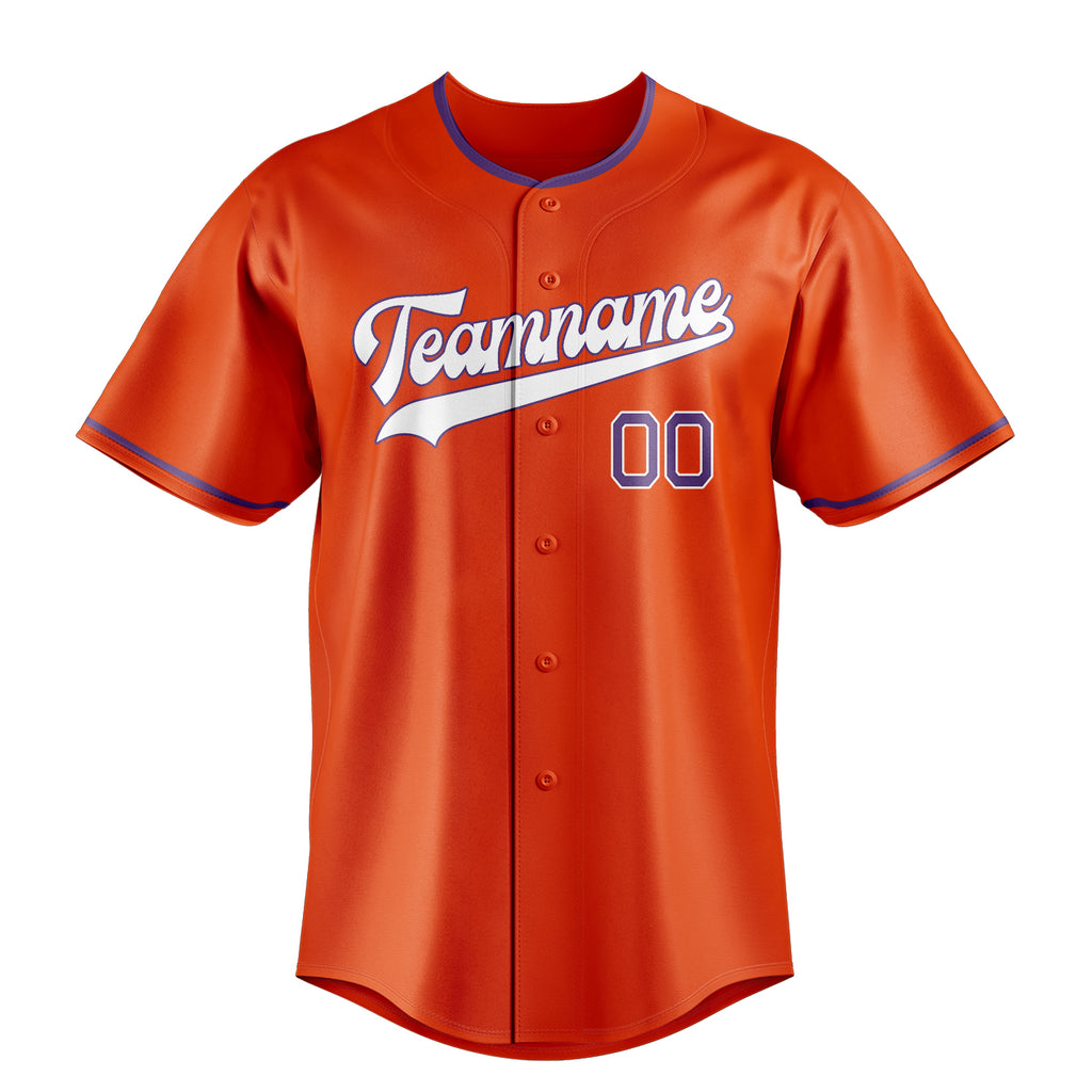 Personalized Orange & White Color Fan Baseball Jersey
