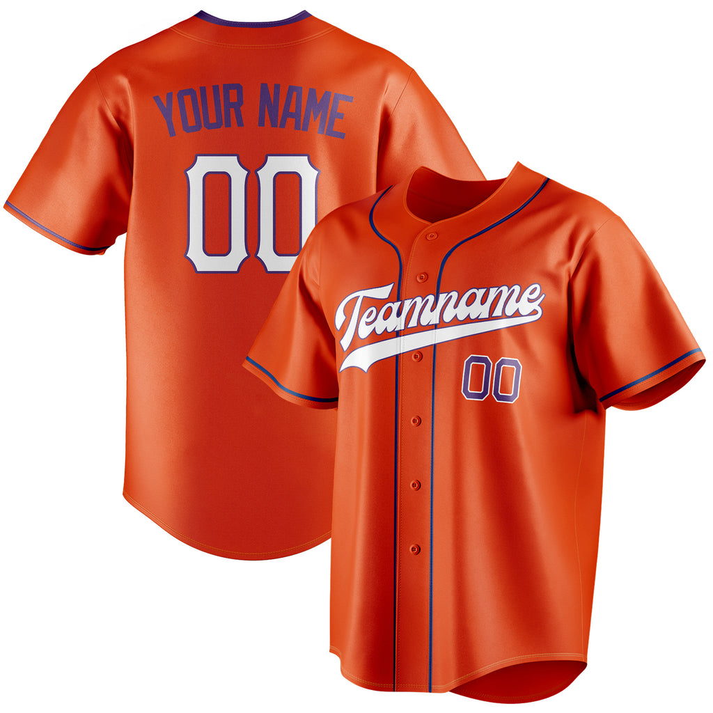 Personalized Orange & White Color Fan Baseball Jersey BB01240529WY173