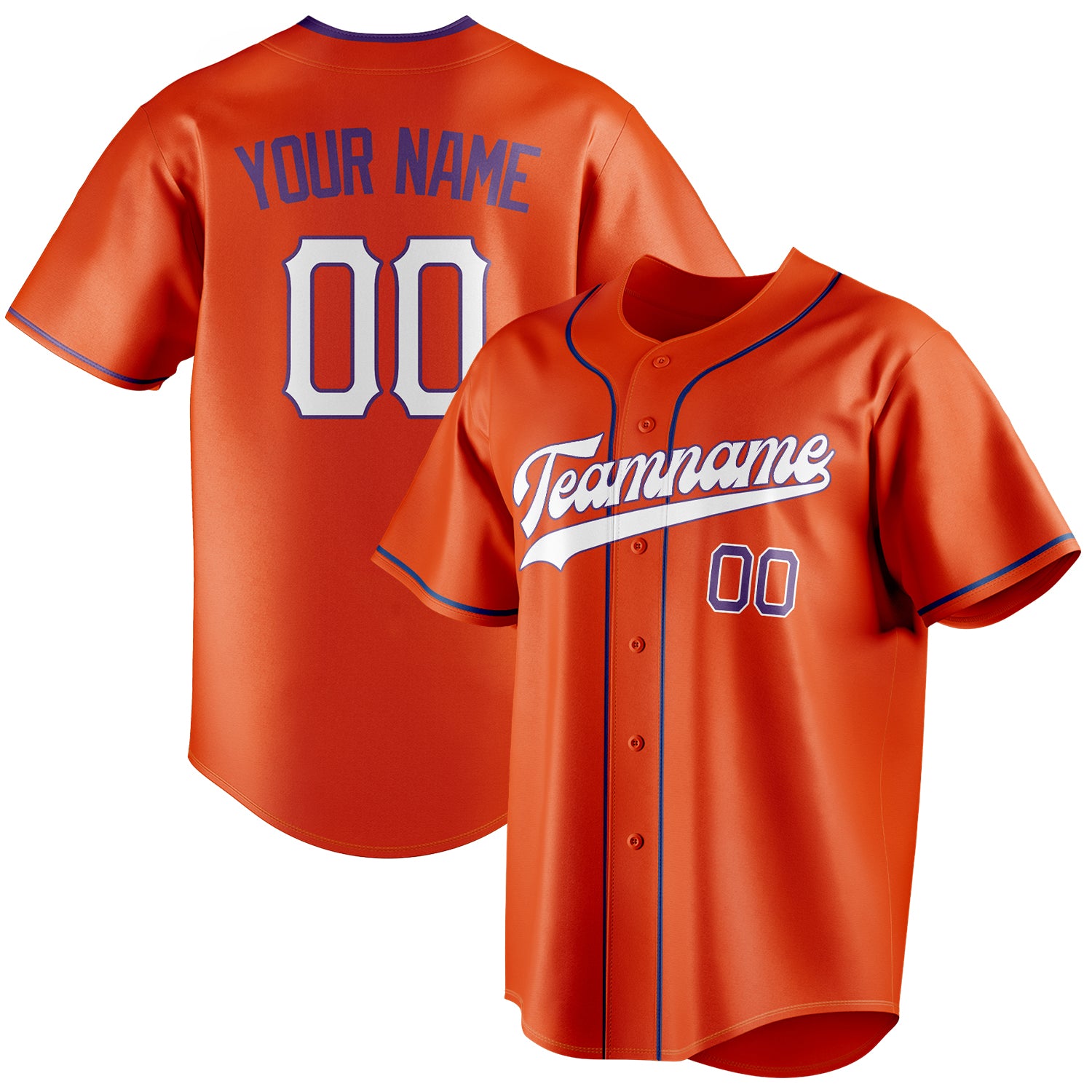 Personalized Orange & White Color Fan Baseball Jersey BB01240529WY173