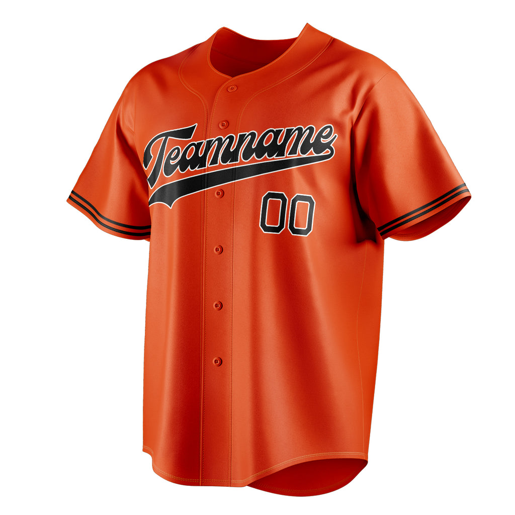 Personalized Orange & Black Color Fan Baseball Jersey