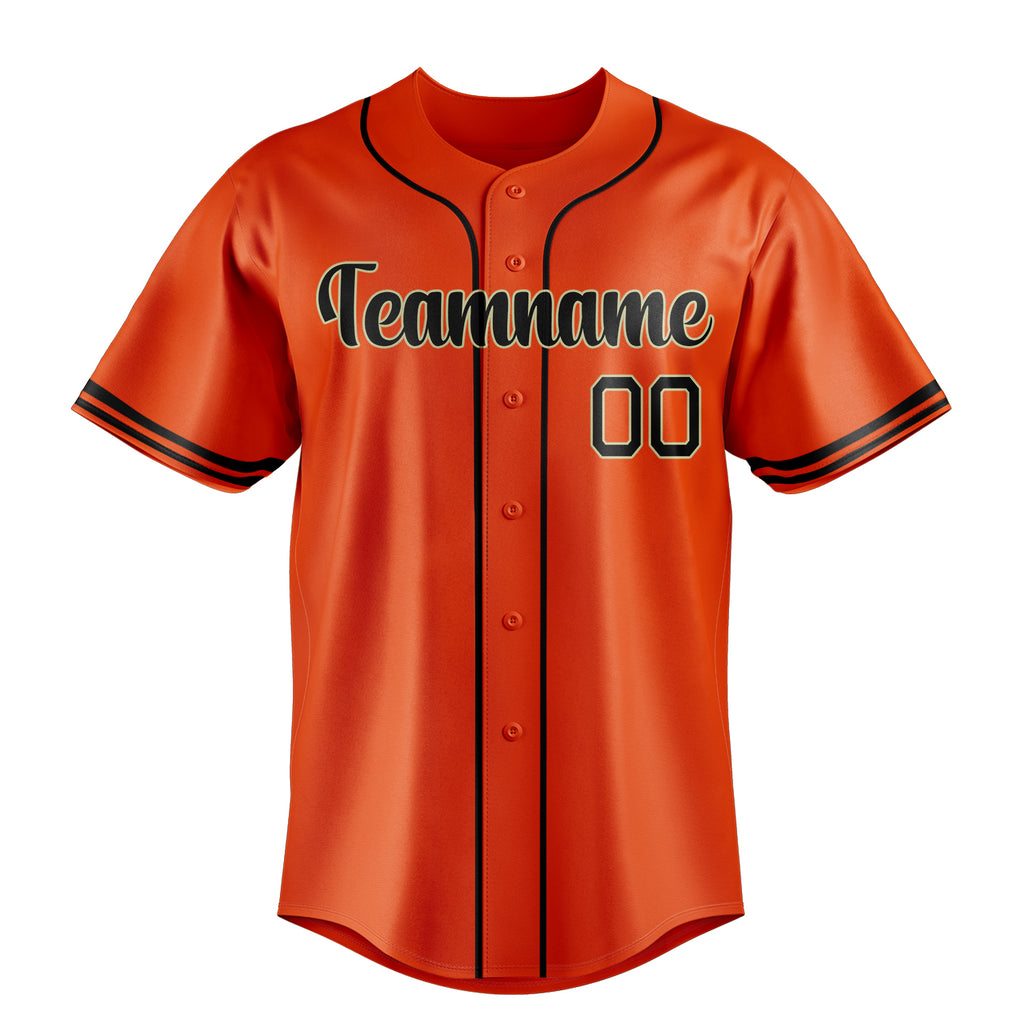 Personalized Orange & Black Color Fan Baseball Jersey