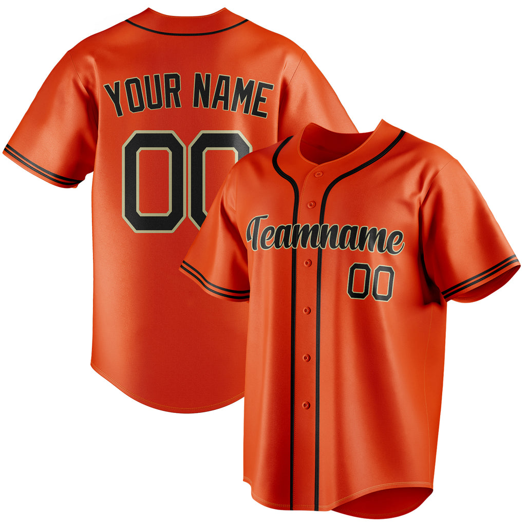 Personalized Orange & Black Color Fan Baseball Jersey BB01240529WY175
