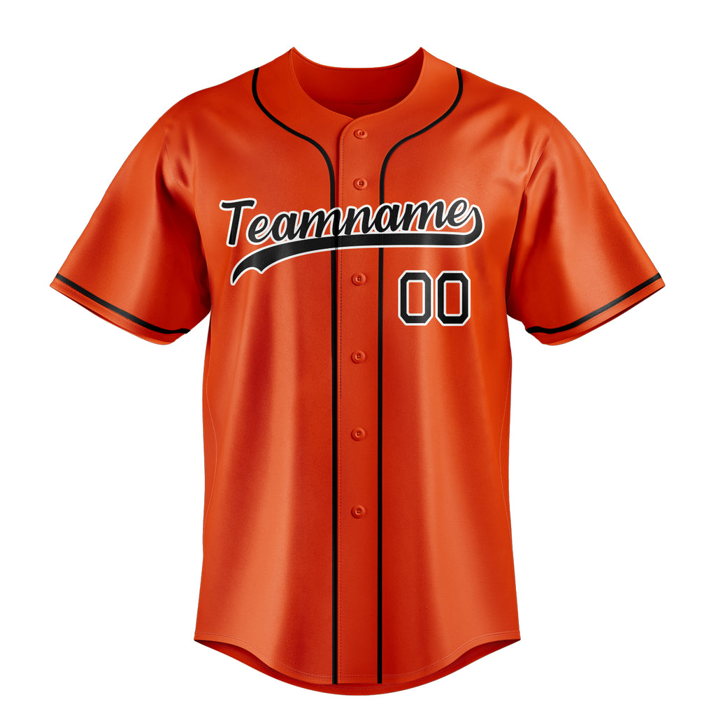 Personalized Orange & Black Color Fan Baseball Jersey