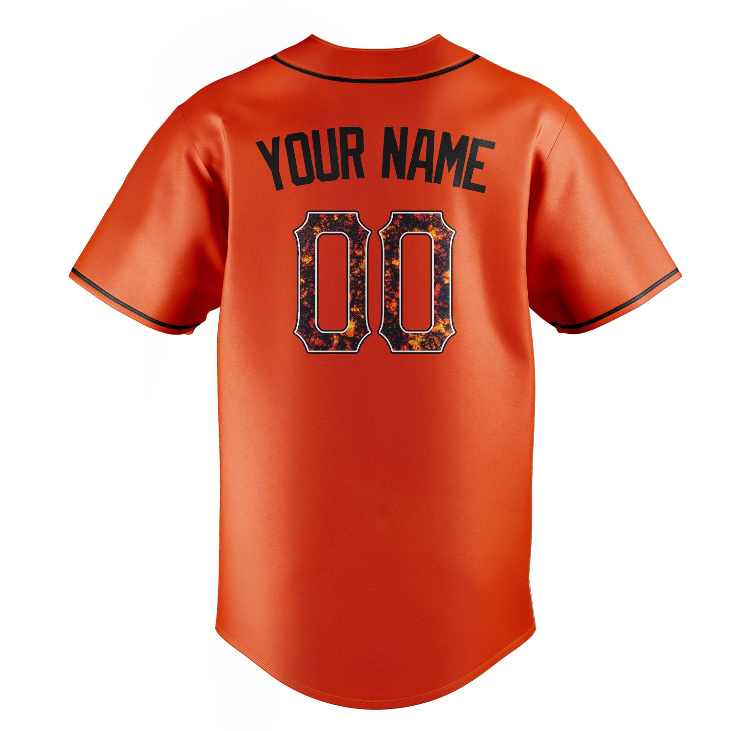 Personalized Orange & Black Color Fan Baseball Jersey