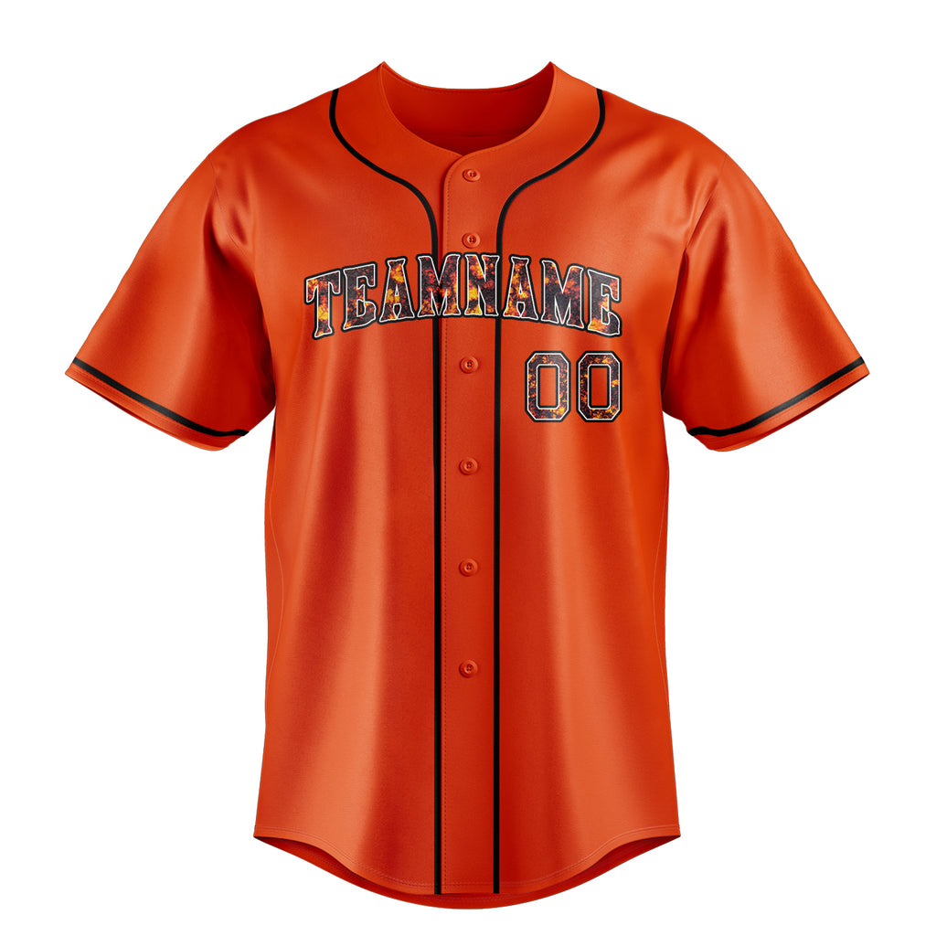 Personalized Orange & Black Color Fan Baseball Jersey