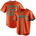 Personalized Orange & Kelly Green Kelly Green Pinstripe Fan Baseball Jersey BB01240529WY178