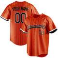 Personalized Orange & Black Black Pinstripe Fan Baseball Jersey BB01240529WY179