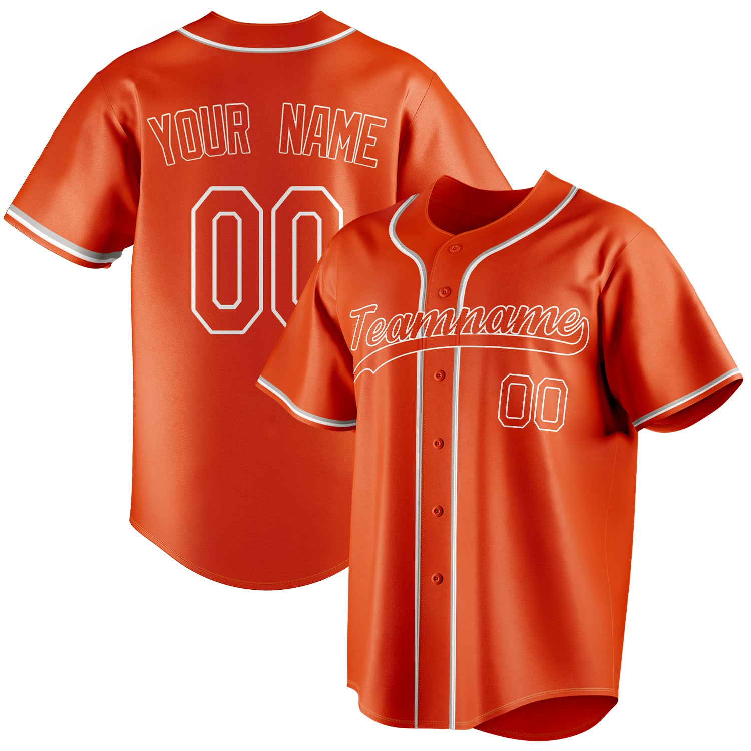 Personalized Orange & White Color Fan Baseball Jersey BB01240529WY180