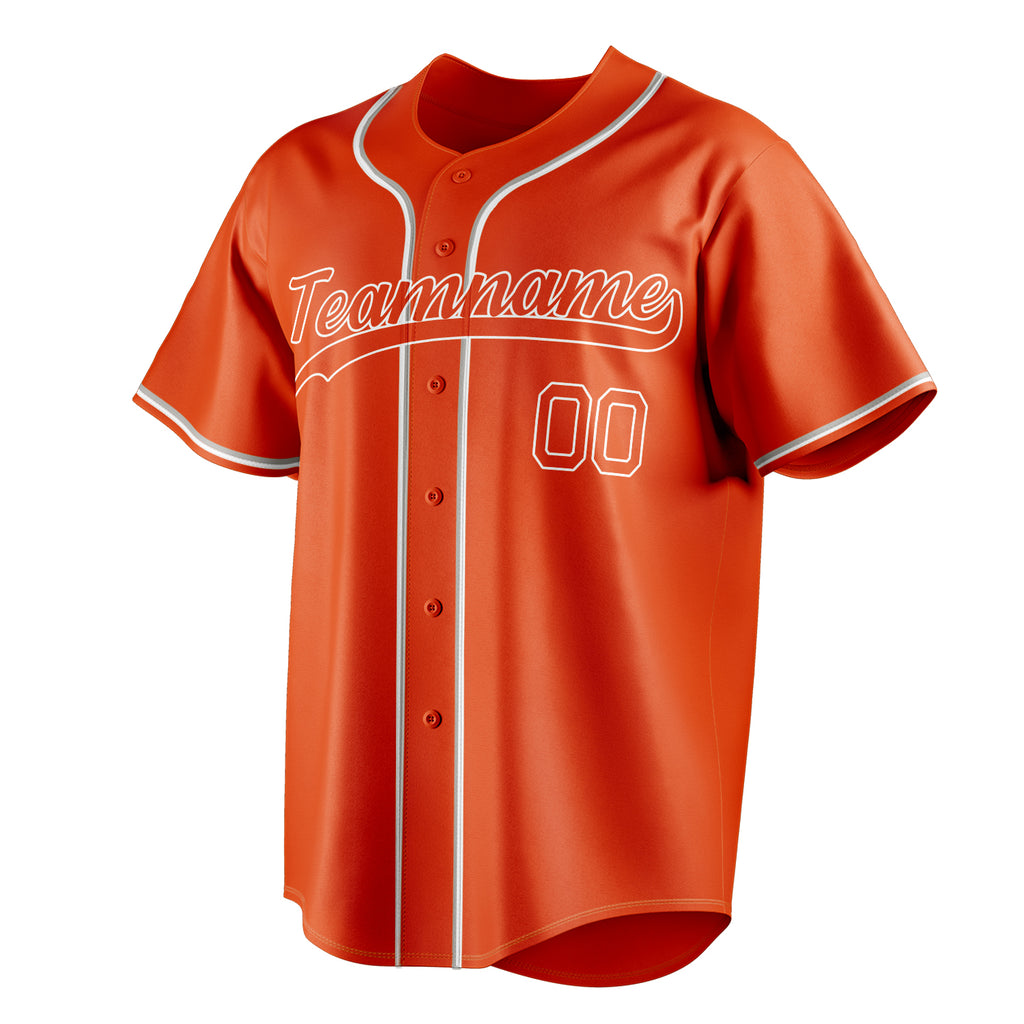 Personalized Orange & White Color Fan Baseball Jersey