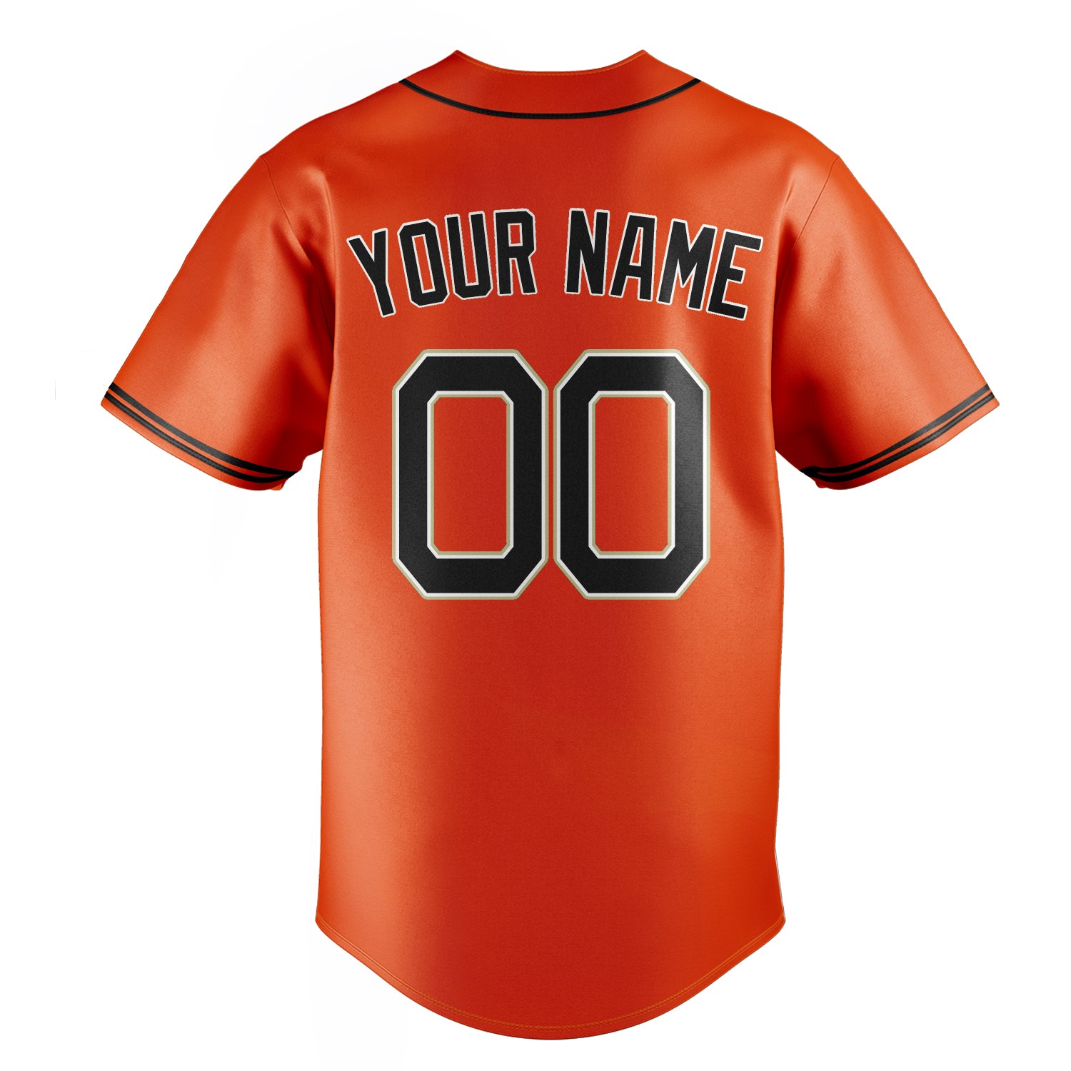 Personalized Orange & Black Color Fan Baseball Jersey