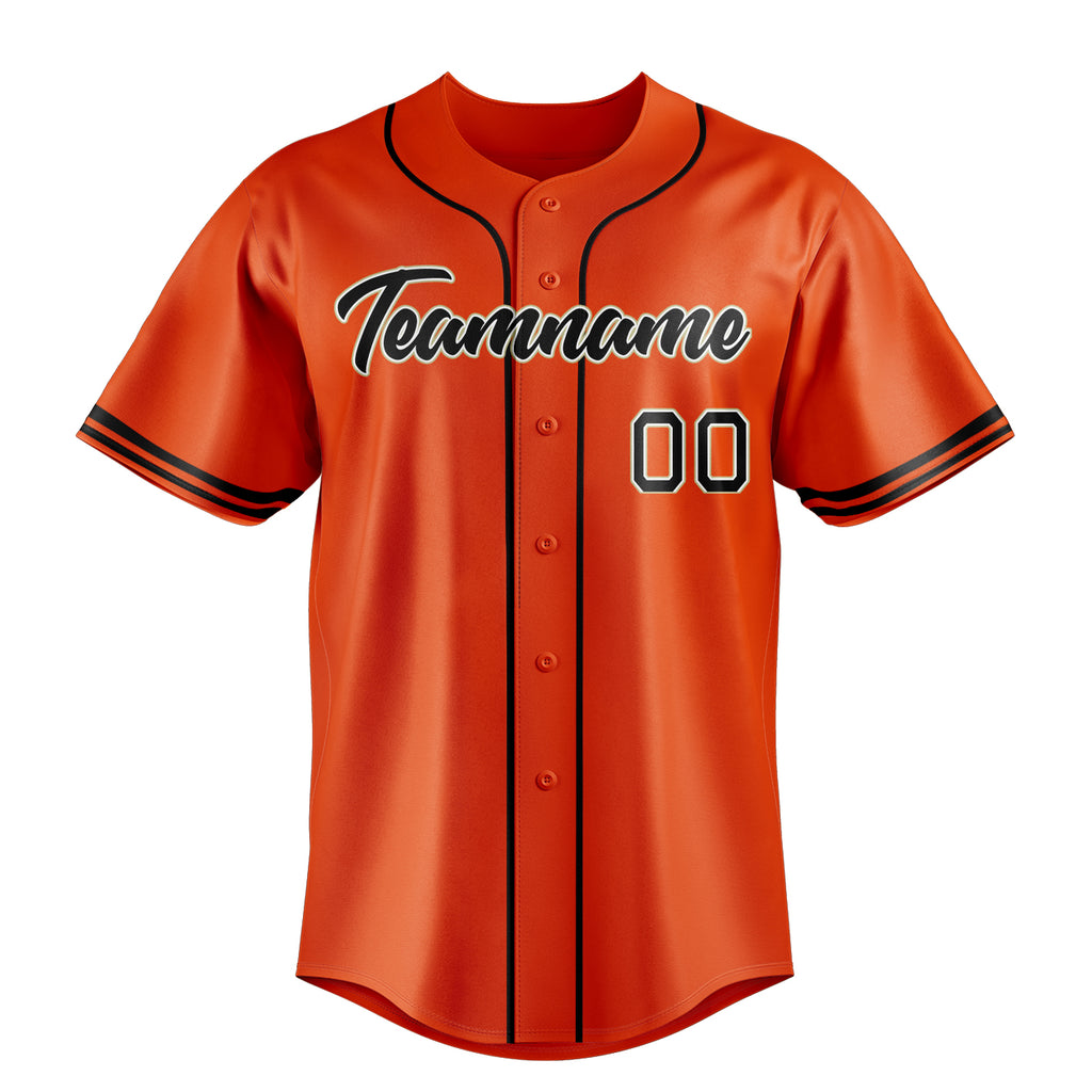 Personalized Orange & Black Color Fan Baseball Jersey