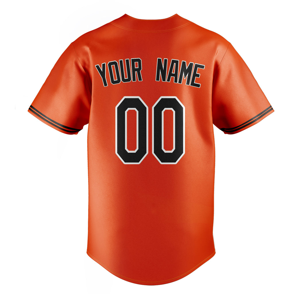 Personalized Orange & Black Color Fan Baseball Jersey