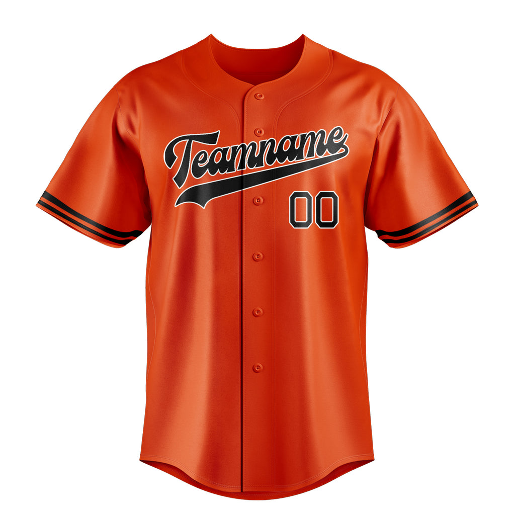 Personalized Orange & Black Color Fan Baseball Jersey