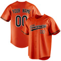 Personalized Orange & Black Color Fan Baseball Jersey BB01240529WY182