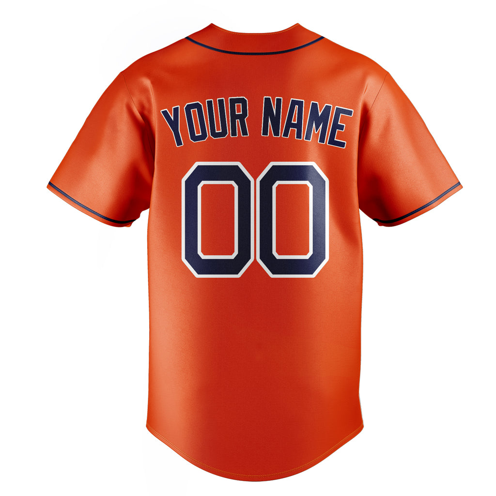 Personalized Orange & Navy Color Fan Baseball Jersey