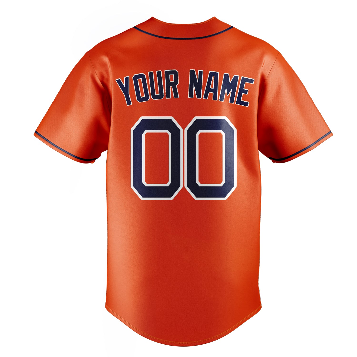 Personalized Orange & Navy Color Fan Baseball Jersey