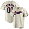 Personalized Cream & Navy Navy Pinstripe Fan Baseball Jersey BB01240529YX200
