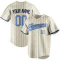 Personalized Cream & Light Blue Navy Pinstripe Fan Baseball Jersey BB01240529YX201