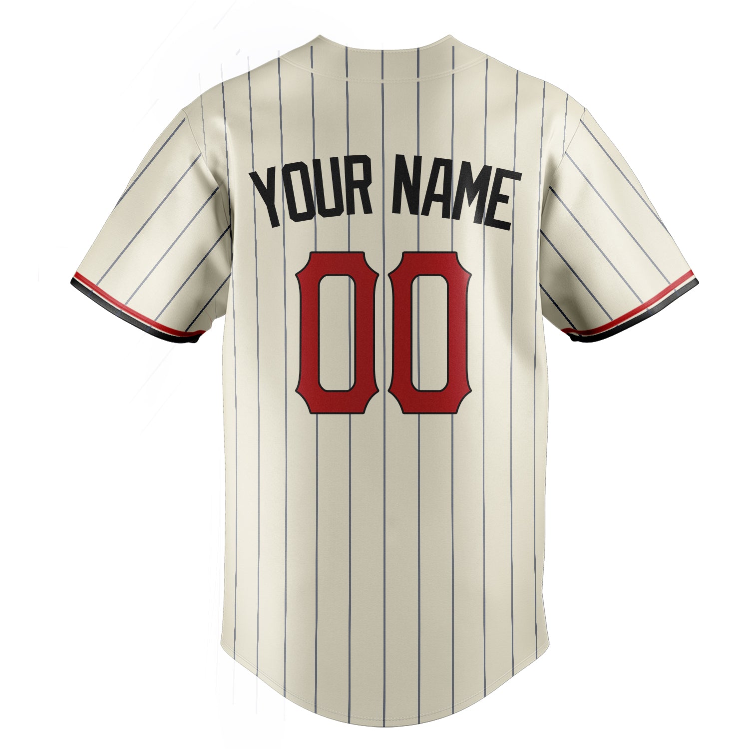 Personalized Cream & Red Color Fan Baseball Jersey
