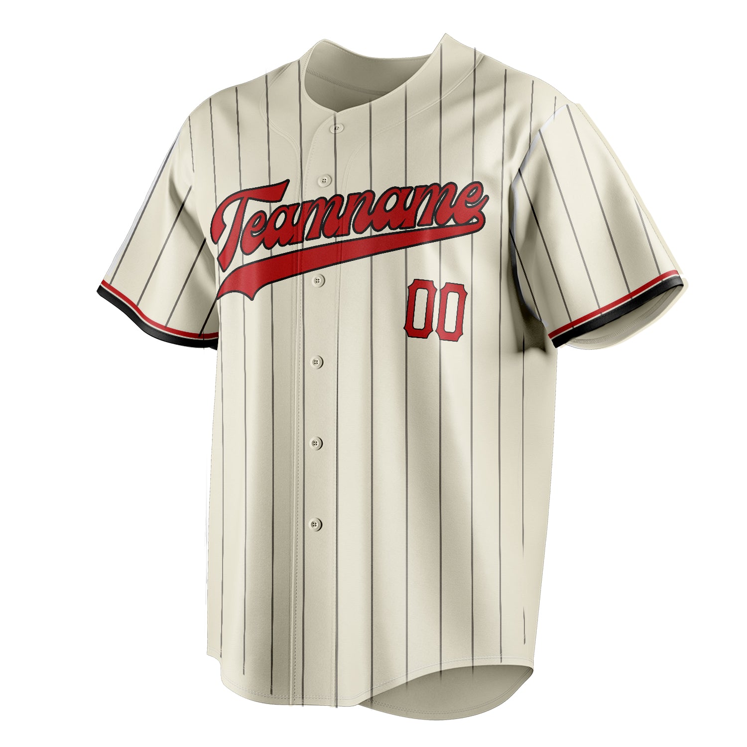 Personalized Cream & Red Color Fan Baseball Jersey