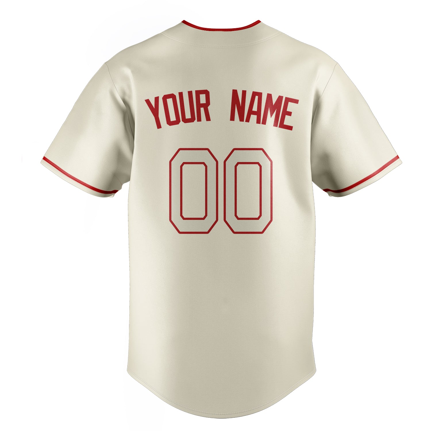 Personalized Cream & Red Color Fan Baseball Jersey