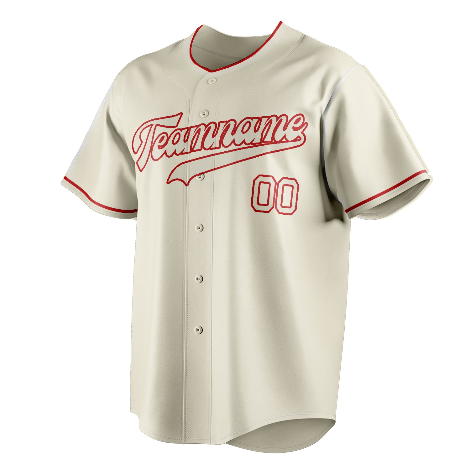 Personalized Cream & Red Color Fan Baseball Jersey