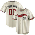 Personalized Cream & Red Black Pinstripe Fan Baseball Jersey BB01240529YX206