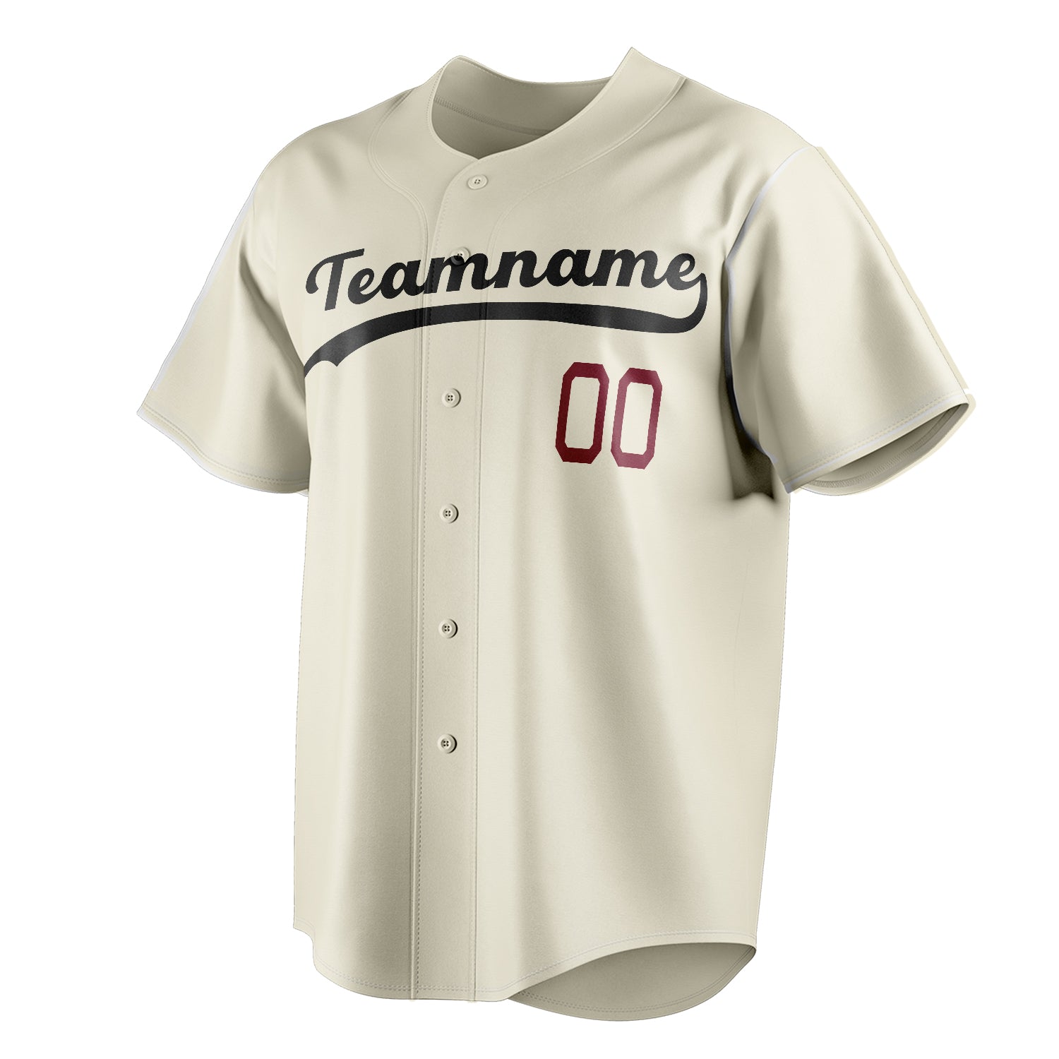 Personalized Cream & Black Color Fan Baseball Jersey