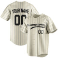 Personalized Cream & Black Black Pinstripe Fan Baseball Jersey BB01240529YX211