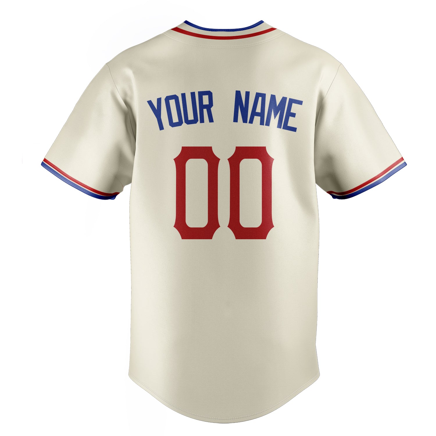 Personalized Cream & Royal Color Fan Baseball Jersey