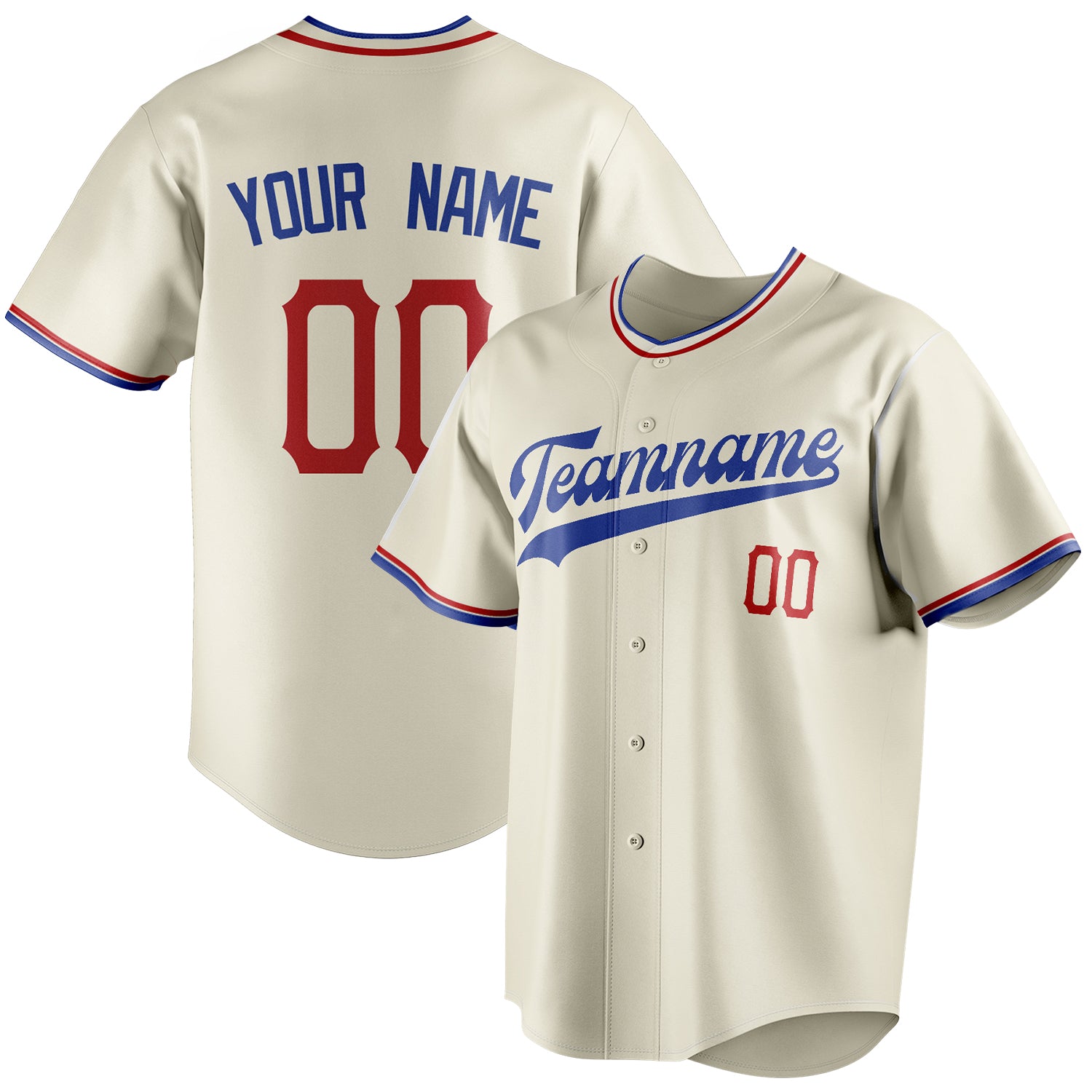 Personalized Cream & Royal Color Fan Baseball Jersey BB01240529YX214