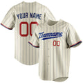 Personalized Cream & Royal Navy Pinstripe Fan Baseball Jersey BB01240529YX215