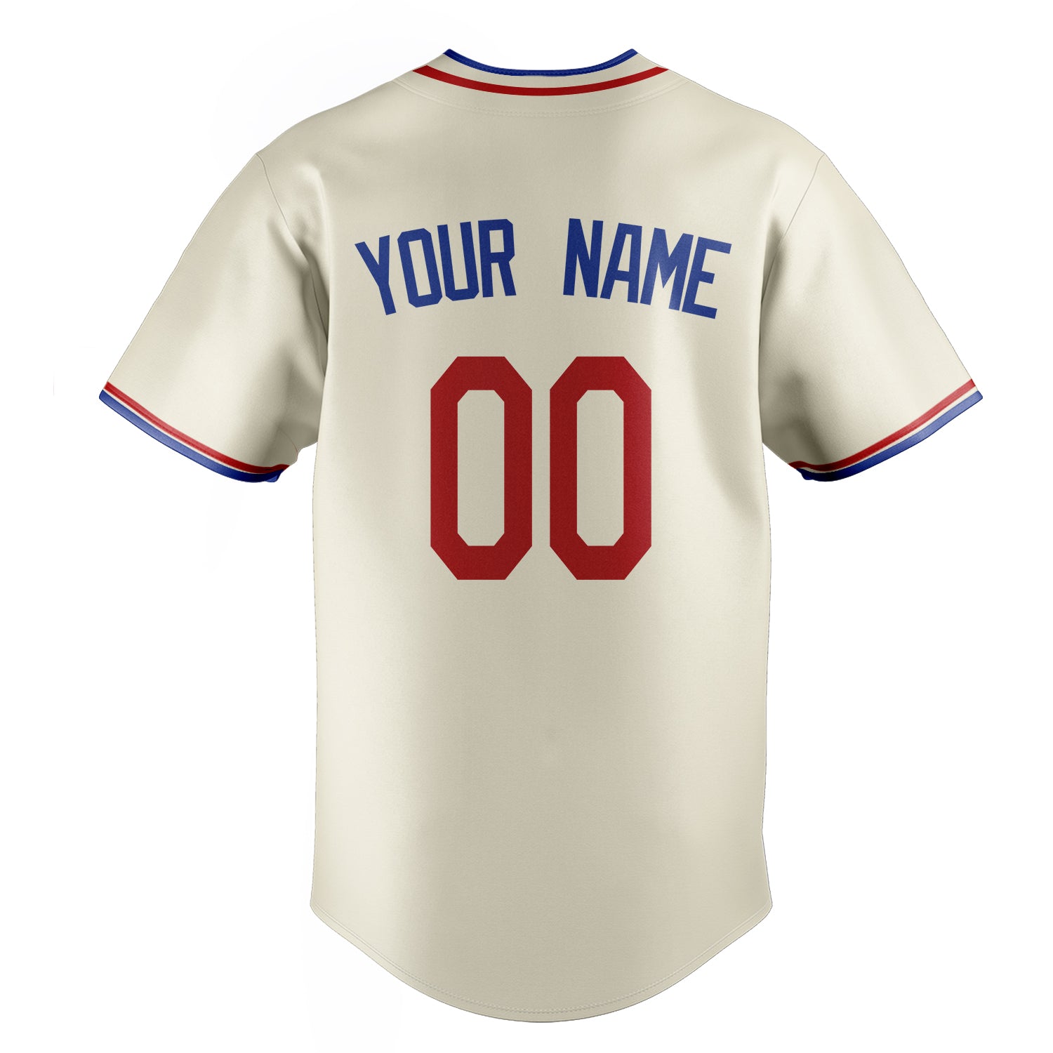 Personalized Cream & Royal Color Fan Baseball Jersey