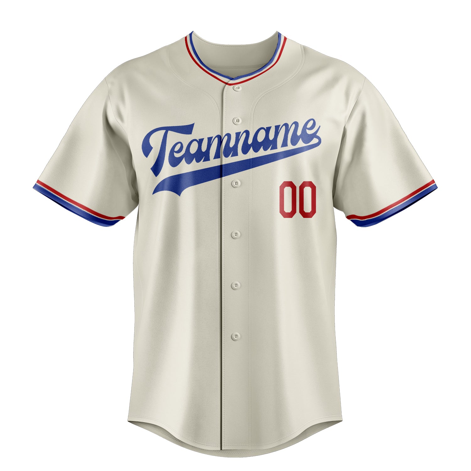 Personalized Cream & Royal Color Fan Baseball Jersey