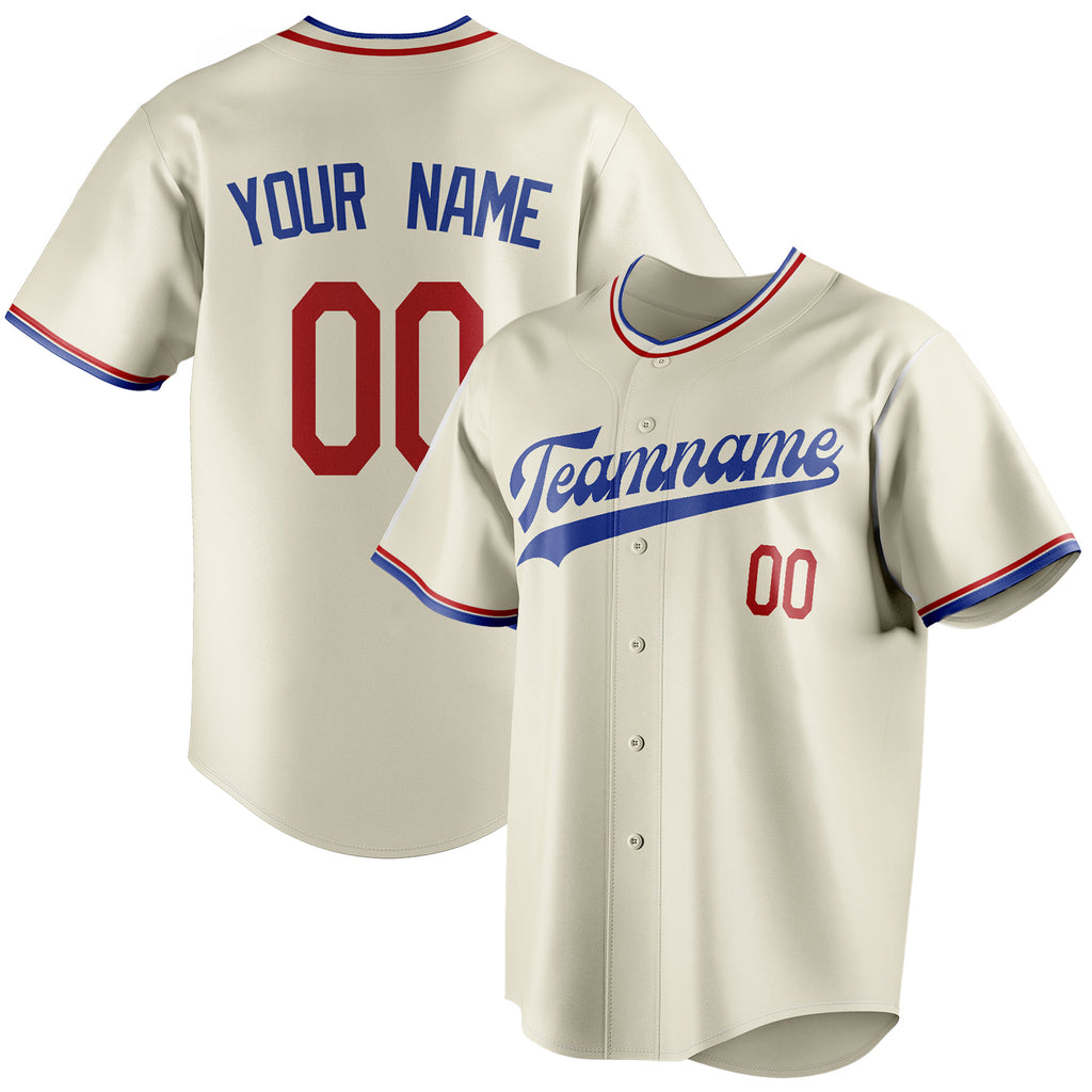 Personalized Cream & Royal Color Fan Baseball Jersey BB01240529YX217