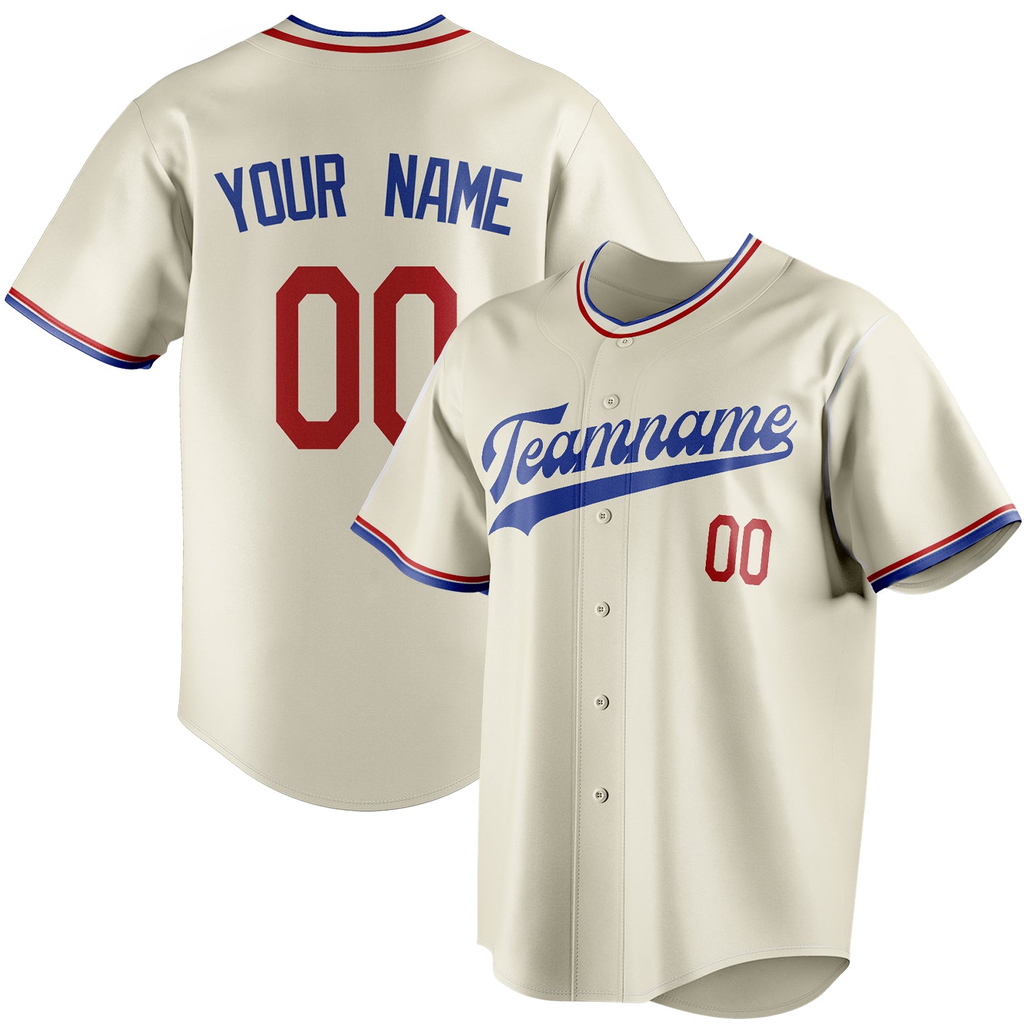Personalized Cream & Royal Color Fan Baseball Jersey BB01240529YX217