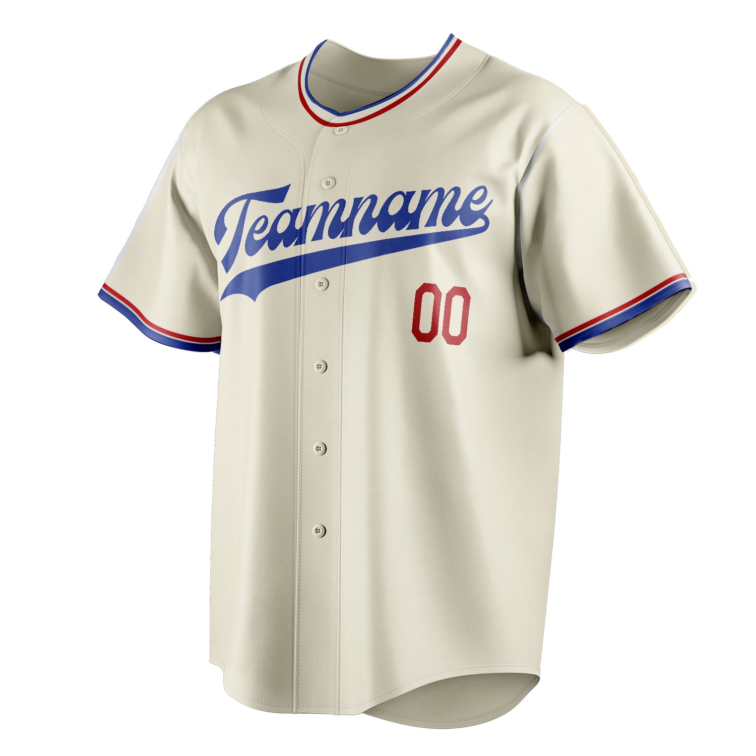 Personalized Cream & Royal Color Fan Baseball Jersey