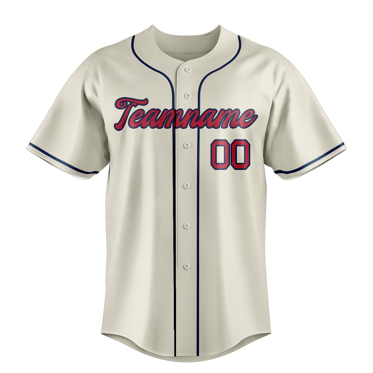 Personalized Cream & Red Color Fan Baseball Jersey