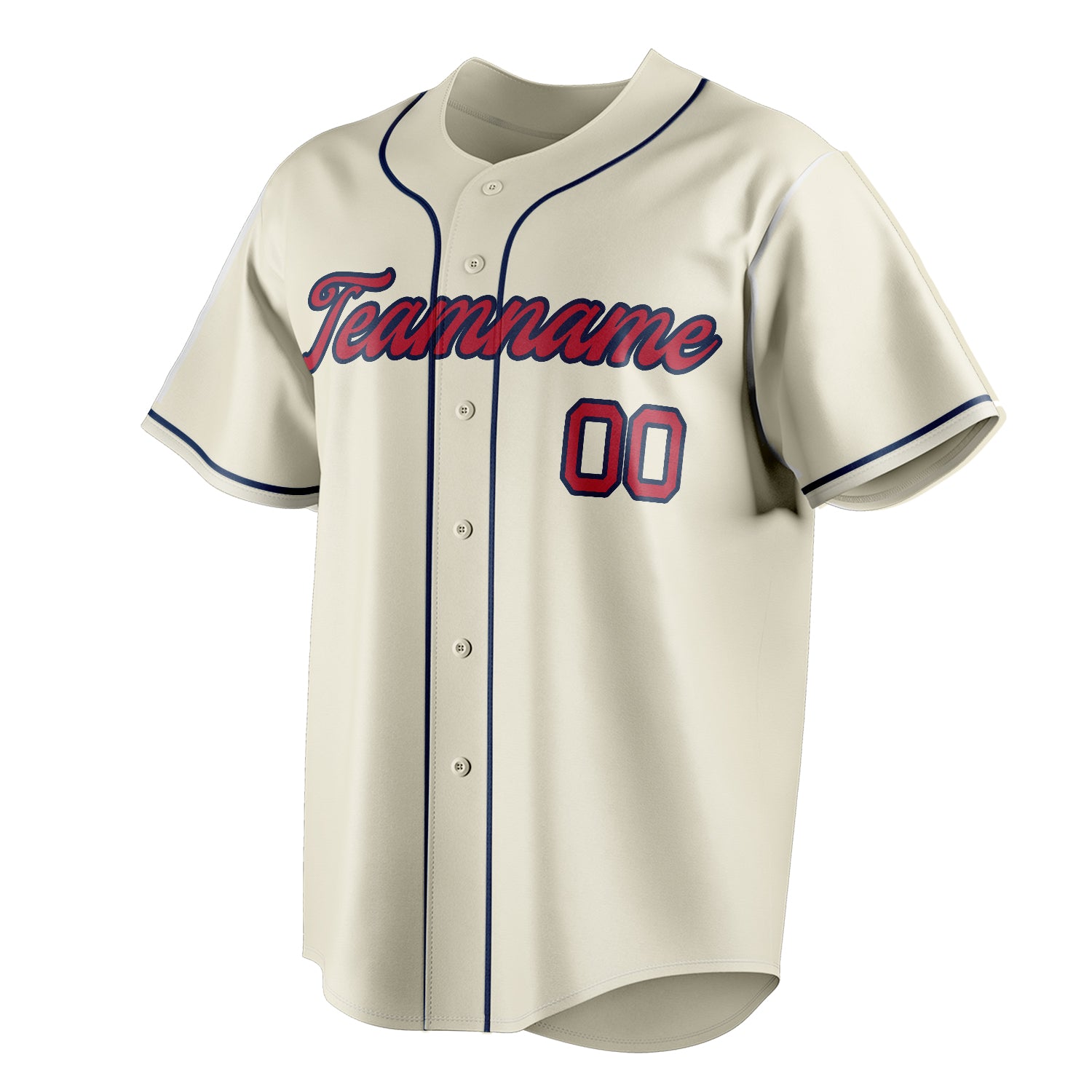 Personalized Cream & Red Color Fan Baseball Jersey