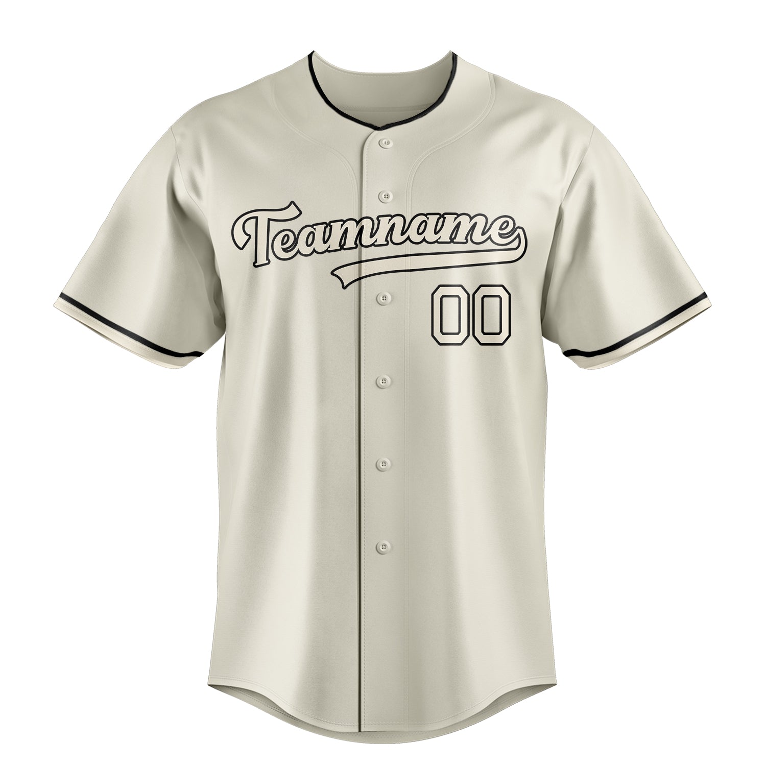 Personalized Cream & Black Color Fan Baseball Jersey