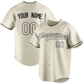 Personalized Cream & Black Color Fan Baseball Jersey BB01240529YX219