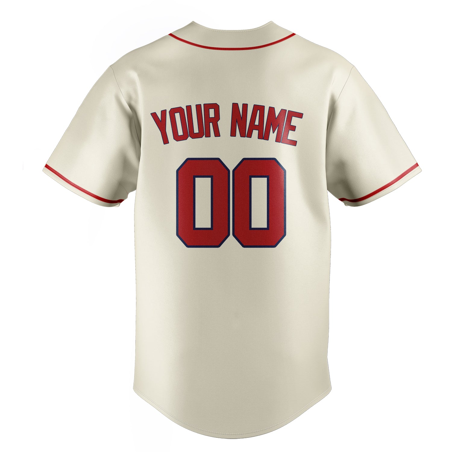 Personalized Cream & Red Color Fan Baseball Jersey