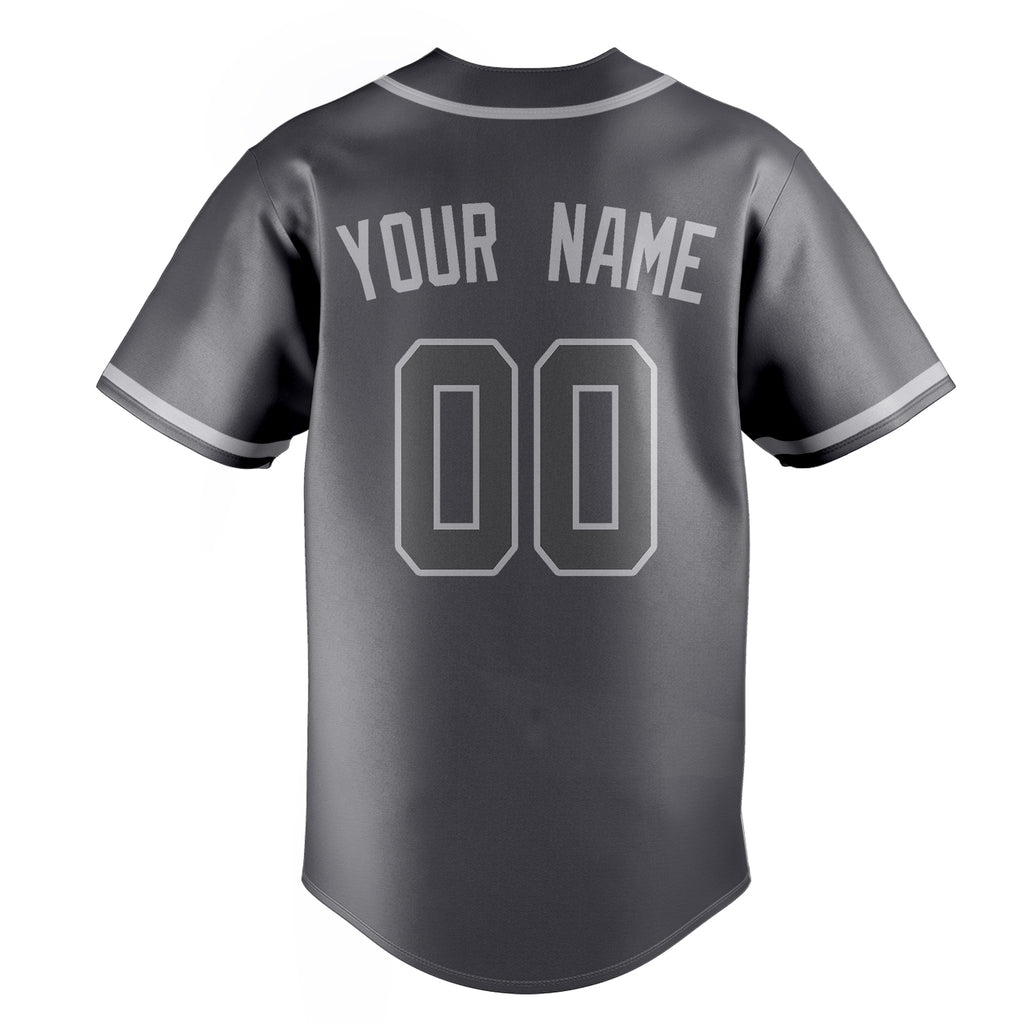 Personalized Steel Gray & Gray Color Fan Baseball Jersey