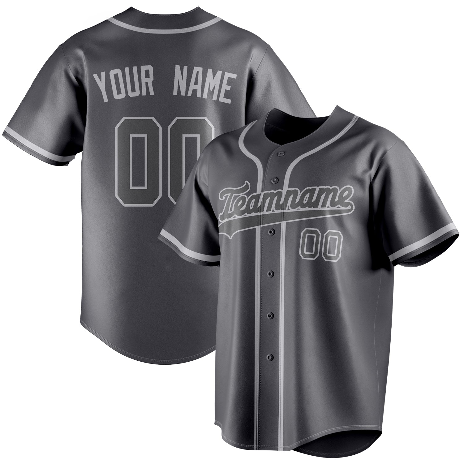 Personalized Steel Gray & Gray Color Fan Baseball Jersey BB01240530CK280