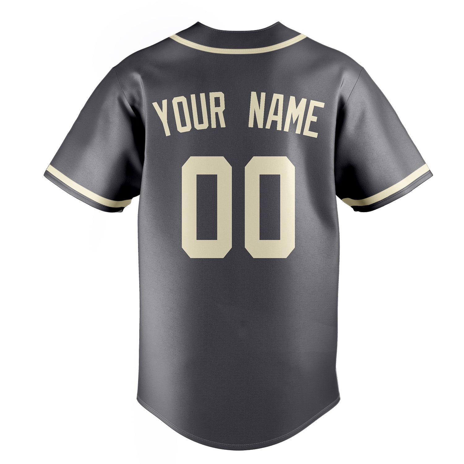 Personalized Steel Gray & Cream Color Fan Baseball Jersey