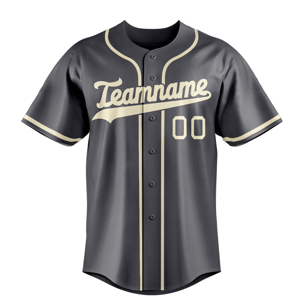 Personalized Steel Gray & Cream Color Fan Baseball Jersey