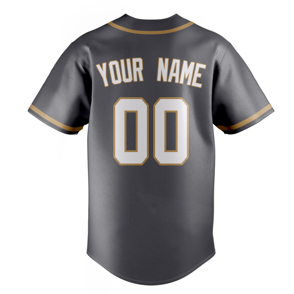 Personalized Steel Gray & White Color Fan Baseball Jersey